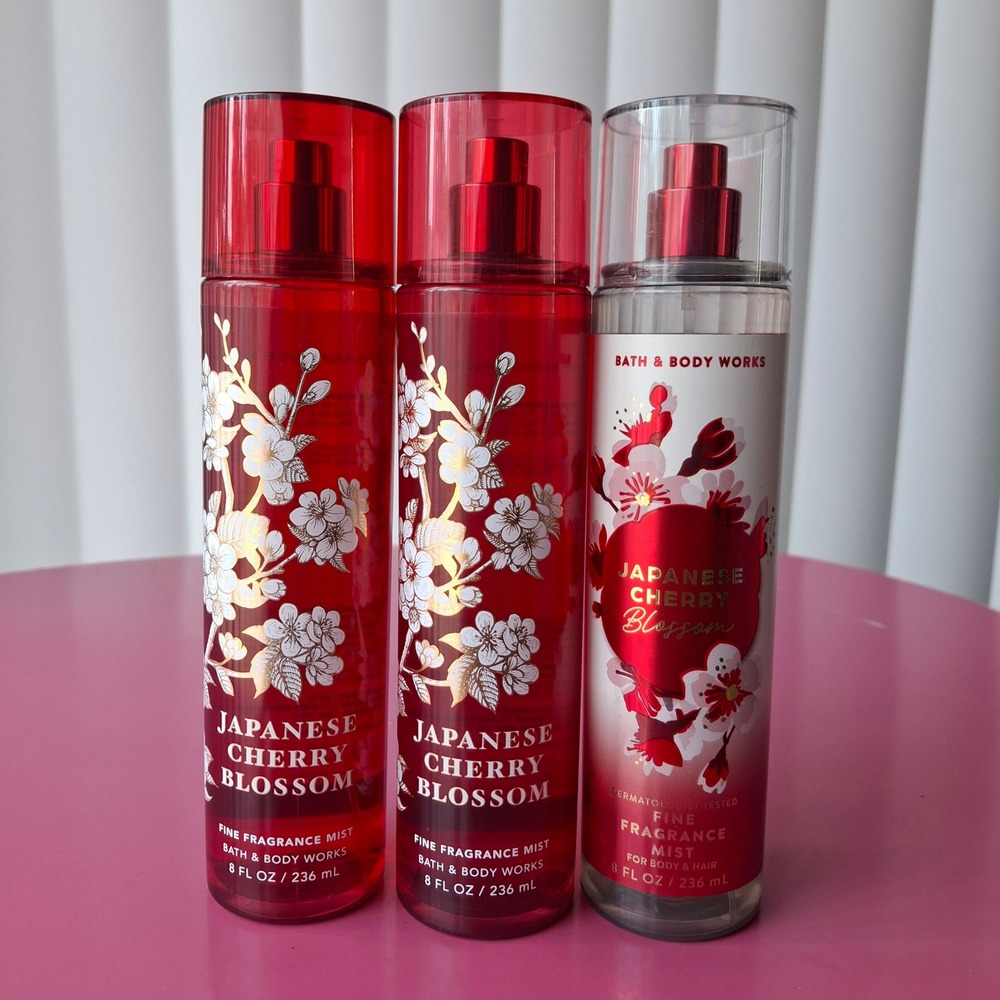 Bath & Body Works JAPANESE CHERRY BLOSSOM Fine Fragrance Mist 8oz Set of 3